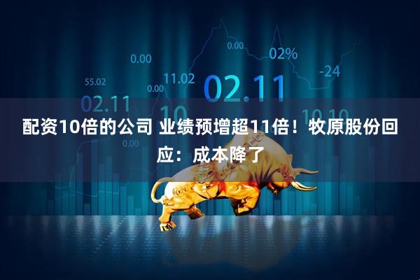配资10倍的公司 业绩预增超11倍！牧原股份回应：成本降了